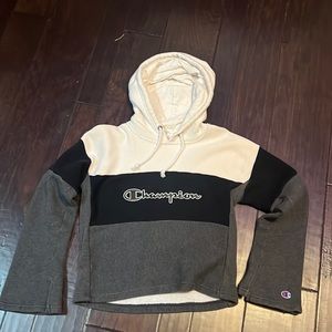 Champion tri colored cropped hoodie